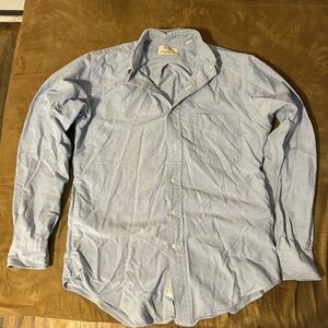 Gitman O.L. Simmons Men's Light Blue Casual Button Down Shirt medium Read